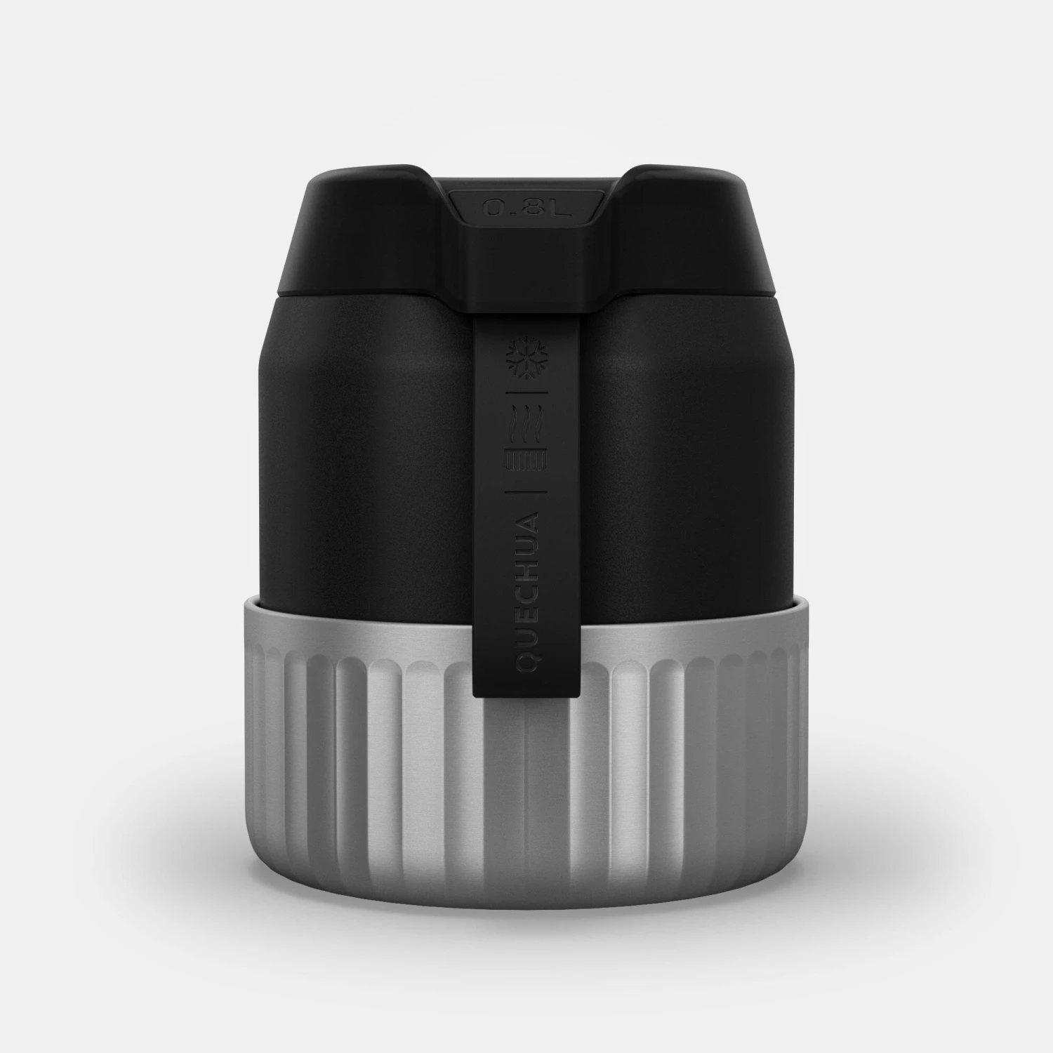 Quechua Stainless Steel Isothermal Food Box For Hiking MH500 0.8 L With Bowl Black - Image 9